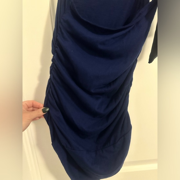 Blue One Shoulder Top with Bow - Picture 6 of 7